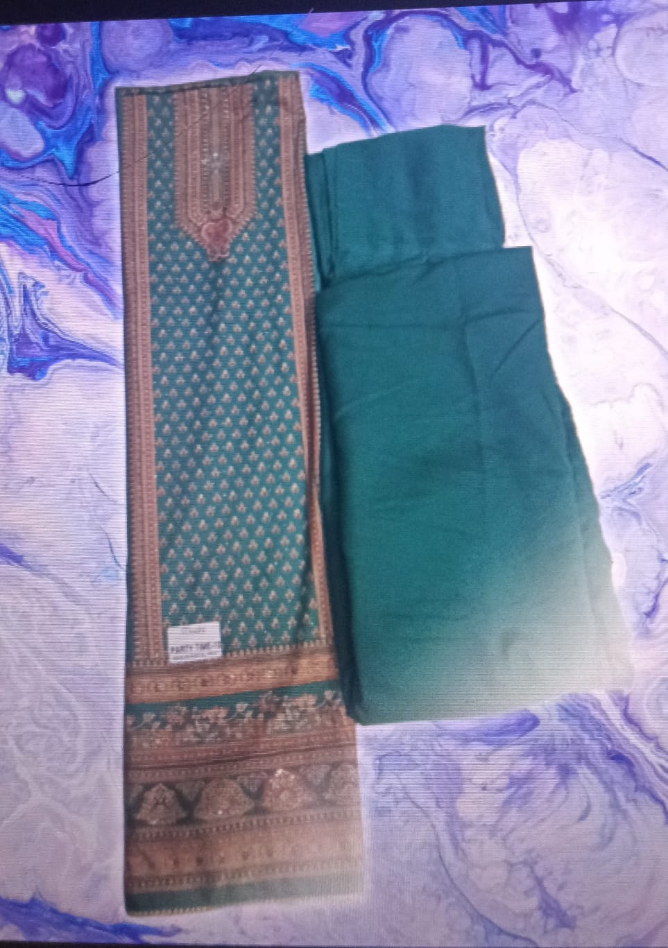 Women's cotton blend unstitched printed suit bottom dress Material with dupatta