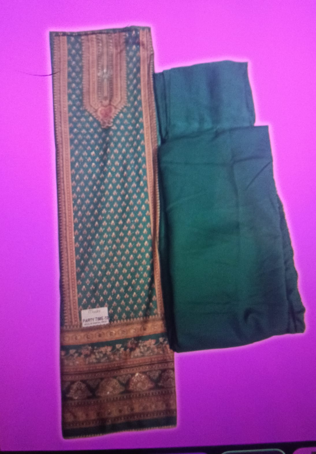 Women's cotton blend unstitched printed suit bottom dress Material with dupatta